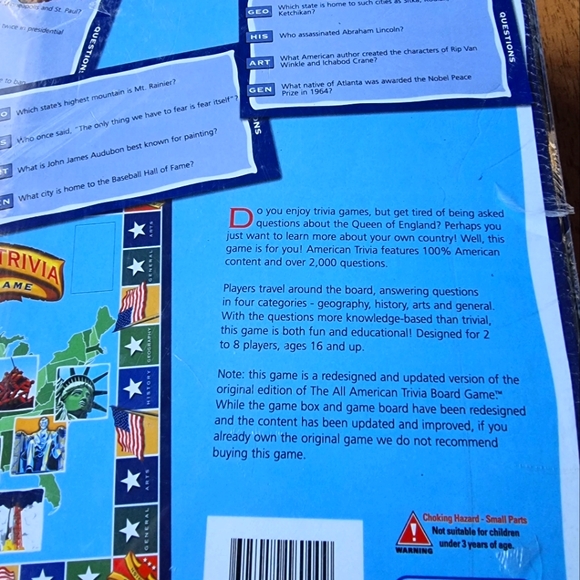 American Trivia Board Game US Geography History Arts Cards Family NEW - Picture 4 of 7